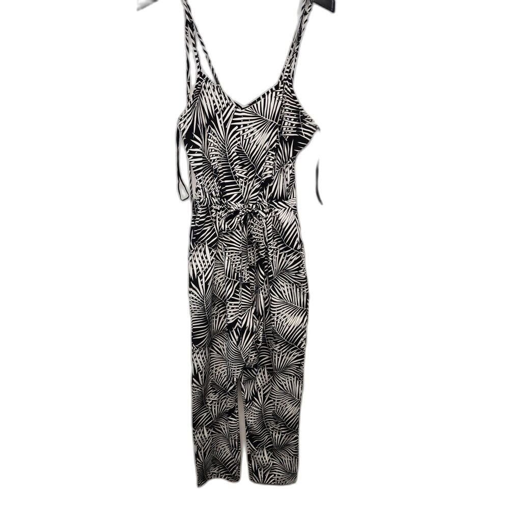 OYSHO Black & White Tropical Print Jumpsuit Size M